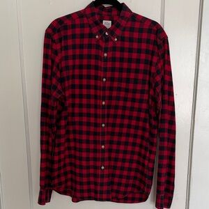 J. Crew Red and Black Checkered Shirt